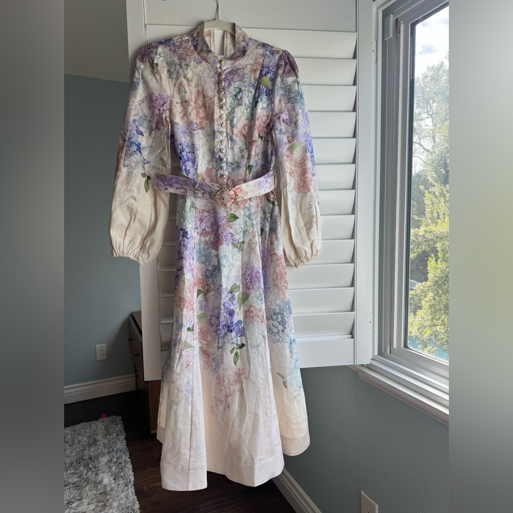 Zimmermann DAWNING BUTTONED MIDI DRESS